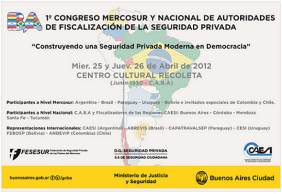 SuperVigilancia participa en Primer Congreso Mercosur y Nacional de Autoridades de Fiscalización de la Seguridad Privada