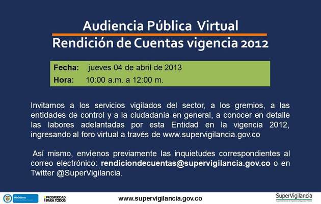 PARTICIPE EN LA AUDIENCIA PÚBLICA VIRTUAL DE RENDICIÓN DE CUENTAS VIGENCIA 2012